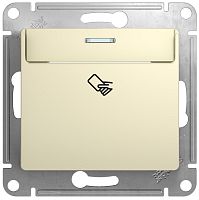 Выключатель карточный с подсветкой без рамки Systeme Electric Glossa 1-кл. бежевый картинка